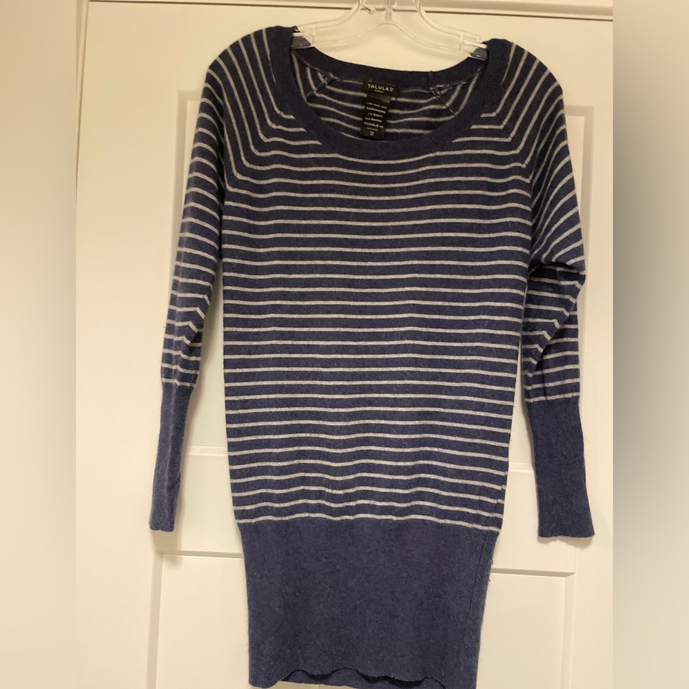 Aritizia Talula Navy and White Striped Sweater